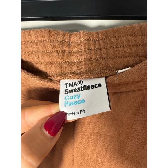 Aritzia TNA Brown Sweatfleece Cozy Fleece Perfect Hi-Rise Sweatpants S - Picture 3 of 5